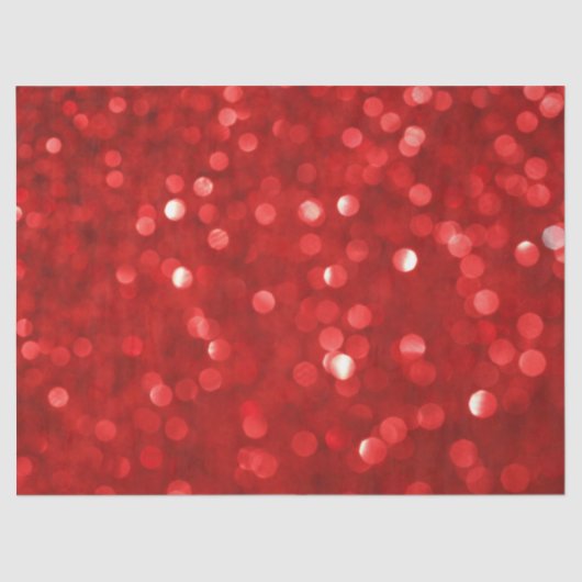 Red Bokeh Style Glitzer Seidenpapier (Vorderseite)