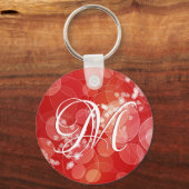 Red Bokeh Valentine's Hearts Geschenk. Text Schlüsselanhänger (Vorderseite)