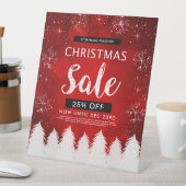 Red Bokeh Weihnachtsverkauf Einzelhandelswerbung Sockelschild (In Situ)