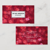 Red Bokeh White Panel Visitenkarte (Vorne/Hinten)