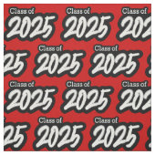 Red Bold Brush Class of 2025 Stoff (Muster)