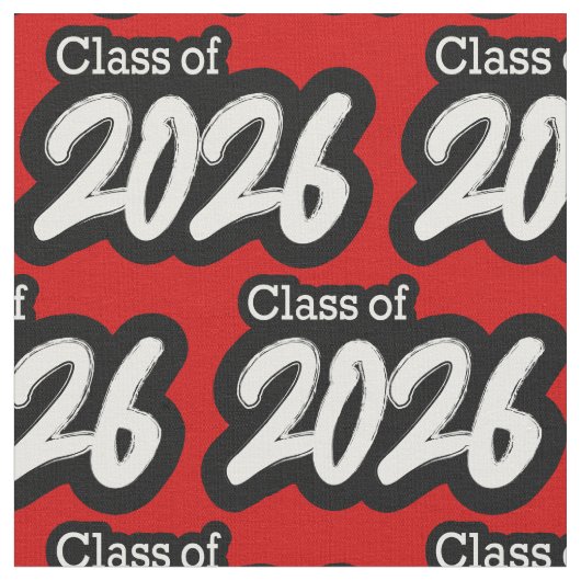 Red Bold Brush Class of 2026 Stoff (Nahaufnahme)