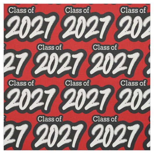 Red Bold Brush Class of 2027 Stoff (Muster)