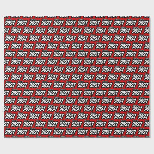 Red Bold Brush Class of 2027 Wrapping Paper Geschenkpapier (Flach)