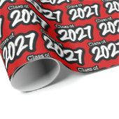 Red Bold Brush Class of 2027 Wrapping Paper Geschenkpapier (Rolleneckpunkt)