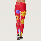 Red Bold Floral Leggings (Rückseite)