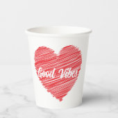 Red Bold Scribble Herzdesign Pappbecher (Vorderseite)