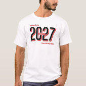 Red Bold Shadowed Numbers Class of 2027 T-Shirt (Vorderseite)