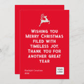 Red Bold Text Business Weihnachtskarte Feiertagskarte (Vorne/Hinten)