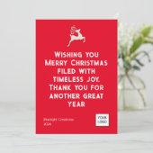 Red Bold Text Business Weihnachtskarte Feiertagskarte (Stehend Vorderseite)