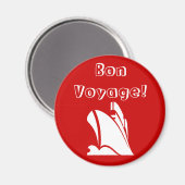 Red Bon Voyage Magnet (Vorderseite/Rückseite)
