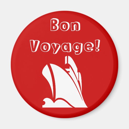 Red Bon Voyage Magnet (Vorne)