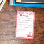 Red Books to Read List Post-It Notes Klebezettel