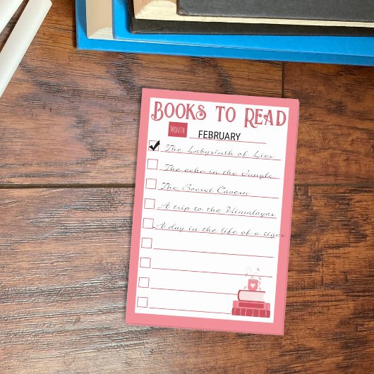 Red Books to Read List Post-It Notes Klebezettel