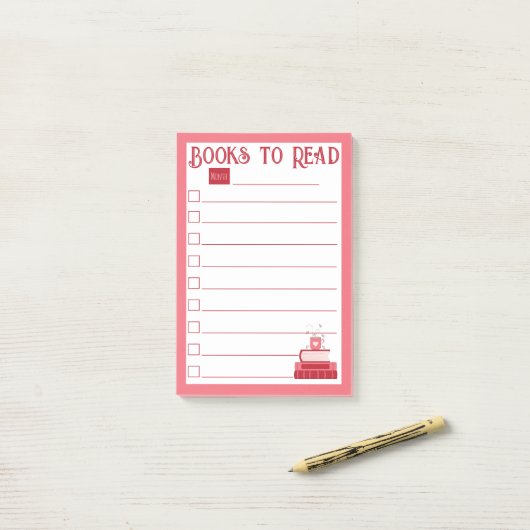 Red Books to Read List Post-It Notes Klebezettel (Auf Schreibtisch)