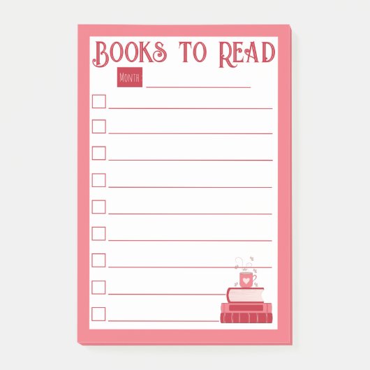 Red Books to Read List Post-It Notes Klebezettel (Vorderseite)