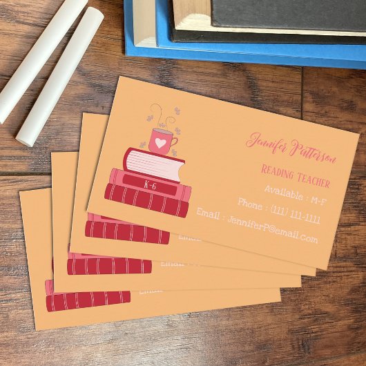 Red Books Tutor Orange Standard Business Cards Visitenkarte