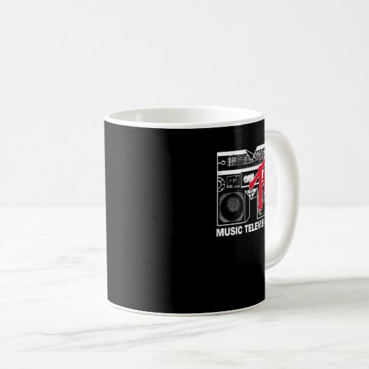 Red Boombox Grafik des MTV-Logos Kaffeetasse (VorderseiteRechts)