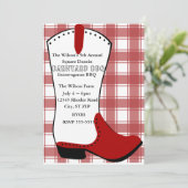 Red Boot Einladung (Stehend Vorderseite)