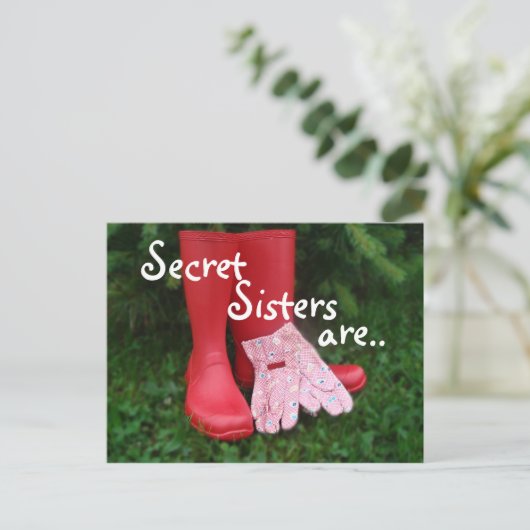 Red Boots Secret Sister Postcard - oder zu jedem A Postkarte (Stehend Vorderseite)