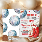 Red Boots und Bling Disco Weihnachts-Brautparty Einladung