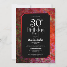 Red Border Black 30. Geburtstag Party