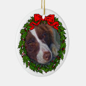 Red Border Collie Art von Glenda S. Harlan Keramik Ornament (Rechts)