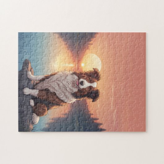 Red Border Collie Puzzle (Horizontal)