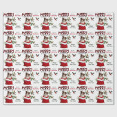 Red Border Collie Welpe in Christmas Geschenktasch Geschenkpapier (Flach)