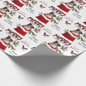 Red Border Collie Welpe in Christmas Geschenktasch Geschenkpapier (Ecke)