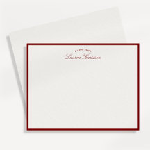 Red Border Elegante Moderne Stationery Note Card