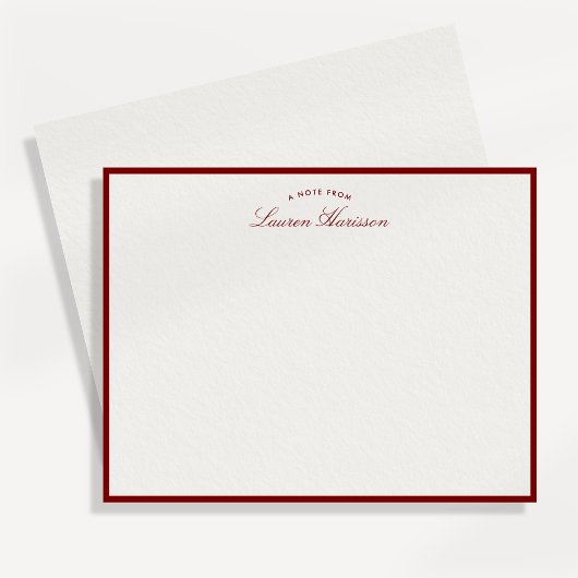 Red Border Elegante Moderne Stationery Note Card Einladung