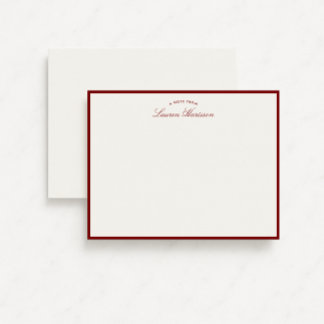 Red Border Elegante Moderne Stationery Note Card Einladung