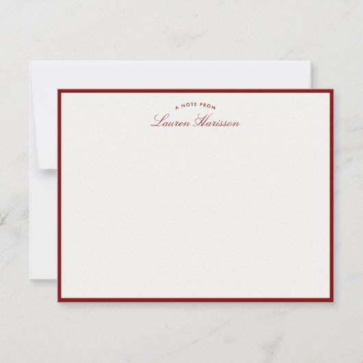 Red Border Elegante Moderne Stationery Note Card Einladung (Vorderseite)