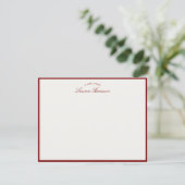 Red Border Elegante Moderne Stationery Note Card Einladung (Stehend Vorderseite)