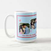 Red Border PHOTO Blue Valentine's Day NAME Kaffeetasse (Links)