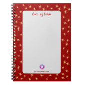 Red Border Stars, Peace Joy & Hope, Corporate Logo Notizblock (Vorderseite)