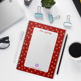 Red Border Stars, Peace Joy & Hope, Corporate Logo Notizblock