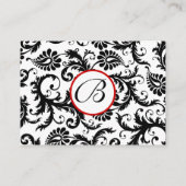 Red Borders Black Damask Response Cards Begleitkarte (Rückseite)