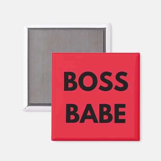 Red Boss Babe Magnet (Vorderseite/Rückseite)