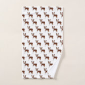 Red Boston Terrier Niedlich Cartoon Dog Muster Badhandtuch Set (Handtuch)