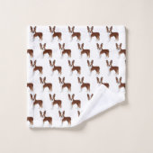 Red Boston Terrier Niedlich Cartoon Dog Muster Badhandtuch Set (Waschlappen)