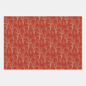 Red Botanical Berries Gift Wrap Geschenkpapier Set (Vorderseite 3)