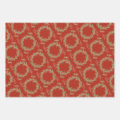 Red Botanical Berries Gift Wrap Geschenkpapier Set (Vorderseite 2)