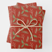 Red Botanical Berries Gift Wrap Geschenkpapier Set (Beispiel)