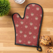 Red Botanical Christmas Ofenhandschuh