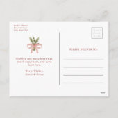 Red Botanical Christmas Photo Postcard Feiertagspostkarte (Rückseite)