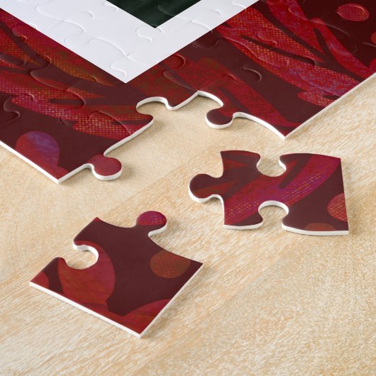 Red Botanical Frame Holiday Foto Gift Puzzle (Seite)