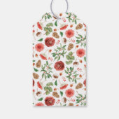 Red Botanical Weihnachtsgeschenke Tags Geschenkanhänger (Rückseite)