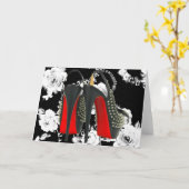 Red Bottom Spike Heelse Romantische Rose Karte (Gelbe Blume)